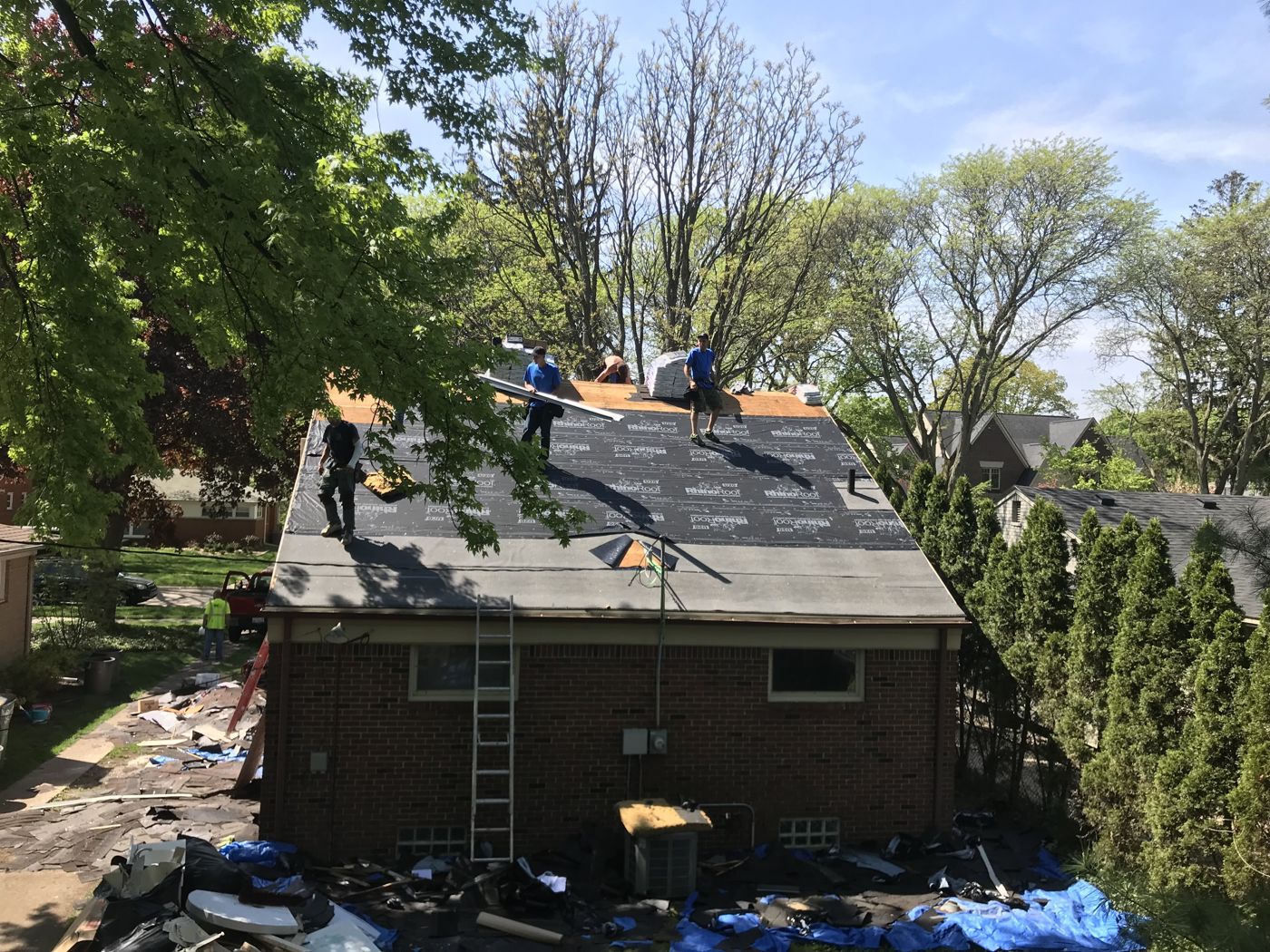 Before: Rear roof before, Royal Oak